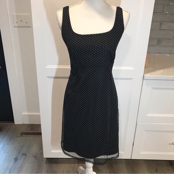 a fortiori Dresses & Skirts - a fortiori black Swiss dot sleeveless shift dress Sz L